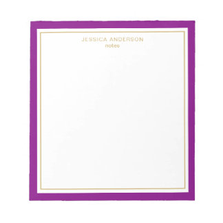 Bloc De Notas Elegante Purple Gold Personalizado