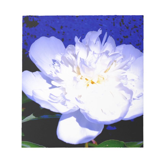 Bloc De Notas Elegante púrpura azul púrpura floral peony (Frente)