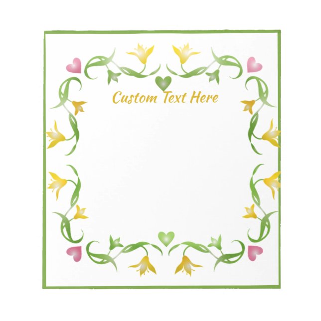 Bloc De Notas Elegante Romántico Lilies Amarillos Rojos Notepad (Frente)