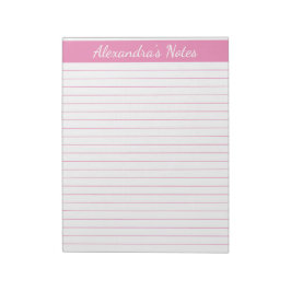Bloc De Notas Elegante Rosa 8.5x11 Tamaño de letra personalizado