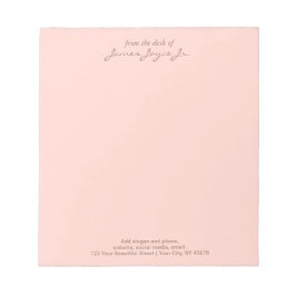 Bloc De Notas Elegante Rosa, Elegante, Escrito A Mano Desde El E