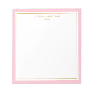 Bloc De Notas Elegante Rosa Oro Personalizado