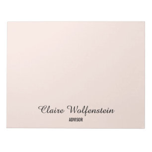 Bloc De Notas Elegante Rosa Pálido Personalizado Script