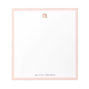 Bloc De Notas Elegante rosa rosa dorado personalizado Stationery