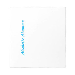 Bloc De Notas Elegante Sencillo Retro Azul Claro Blanco