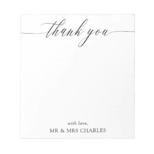 Bloc De Notas Elegante Simple Caligrafía Gracias