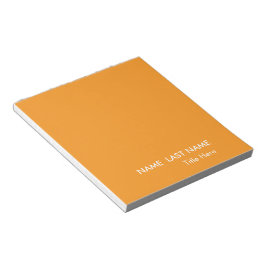 Bloc De Notas Elegante Simple naranja Personalizado 
