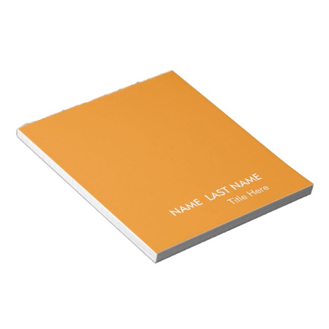 Bloc De Notas Elegante Simple naranja Personalizado  (Lado Derecho)