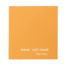 Bloc De Notas Elegante Simple naranja Personalizado