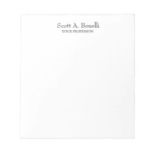 Bloc De Notas Elegante Único Plano Simple Blanco Especial