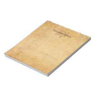 Bloc De Notas Elegante Viejo Papel Viejo Estilo Monograma Planti