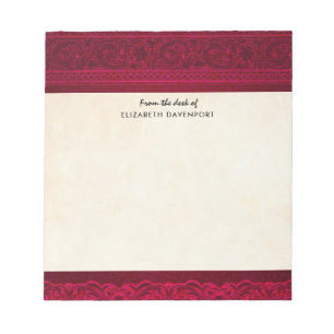 Bloc De Notas Elegante y elegante fondo rojo
