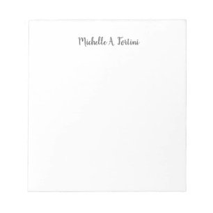 Bloc De Notas Elegante y elegante, sencillo blanco