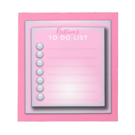 Bloc De Notas Elegante Y Moderno Fancy Girly Pink To Do List