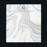 Bloc De Notas Elegante y moderno nombre de mármol blanco<br><div class="desc">Moderno y elegante diseño patrón de mármol blanco nombre ilustracion monograma bloc</div>