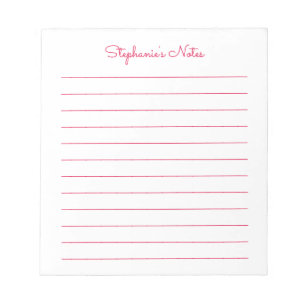 Bloc De Notas Elegante y simple línea roja de cerezo personaliza