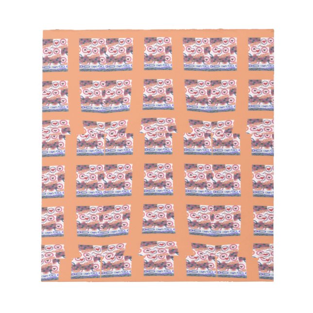 Bloc De Notas Elegante y único arte con estampado cardíaco para  (Frente)