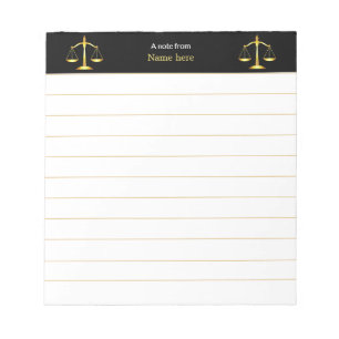 Bloc De Notas Elegantes balanzas de justicia alineadas