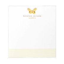 Elegantes franjas amarillas y mariposa - Personali