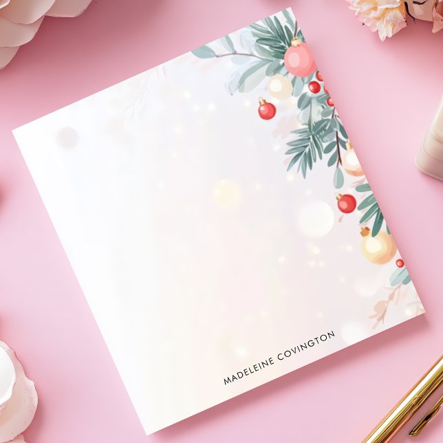 Bloc De Notas Elegantes Navidades Foliage Nombre personalizado (Subido por el creador)
