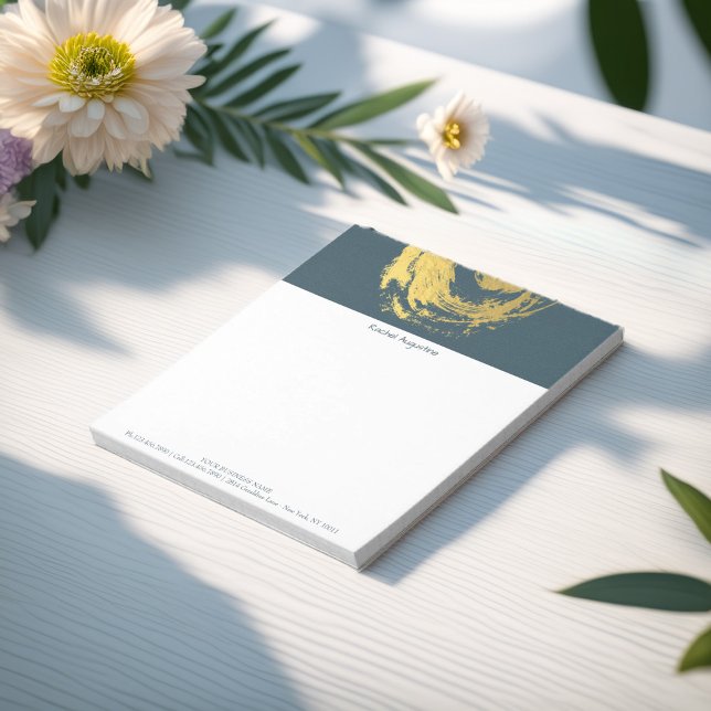 Bloc De Notas Elegantes pinceles de los símbolos YOGA Blue & Gol (Subido por el creador)