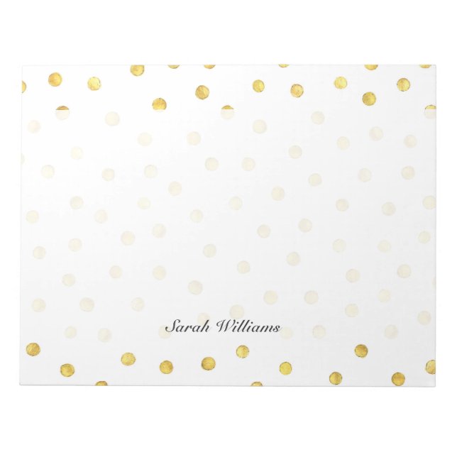 Bloc De Notas Elegantes puntos de confetti Relieve metalizado do (Frente)