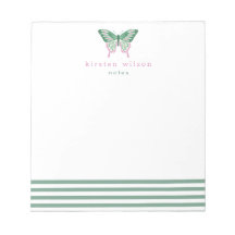 Elegantes rayas verdes y mariposa - Personalizadas