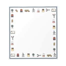 Bloc De Notas Elementary School Teacher Bus Globe Book Big Notes