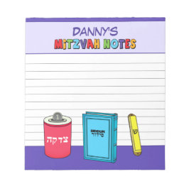 Bloc De Notas Elementos Mitzvah personalizados - Púrpura