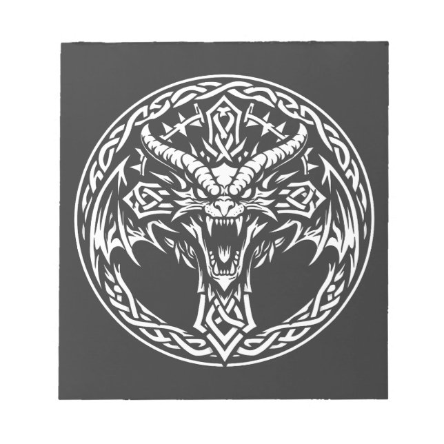 Bloc De Notas Emblema de Dragón Celta por BurnsInHell (Frente)