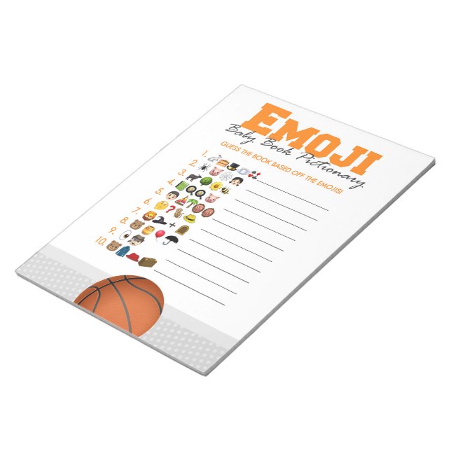 Bloc De Notas Emoji Baby Book Basketball Baby Shower Game Pack (Lado Derecho)
