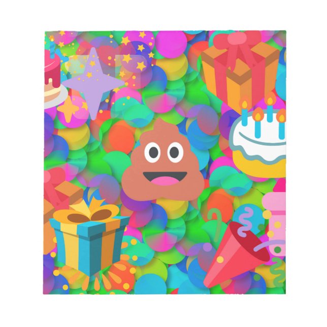Bloc De Notas emoji de caca de cumpleaños feliz (Frente)