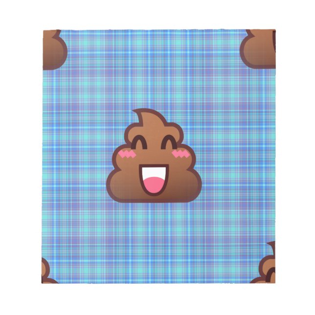Bloc De Notas emoji de caca de plaid (Frente)