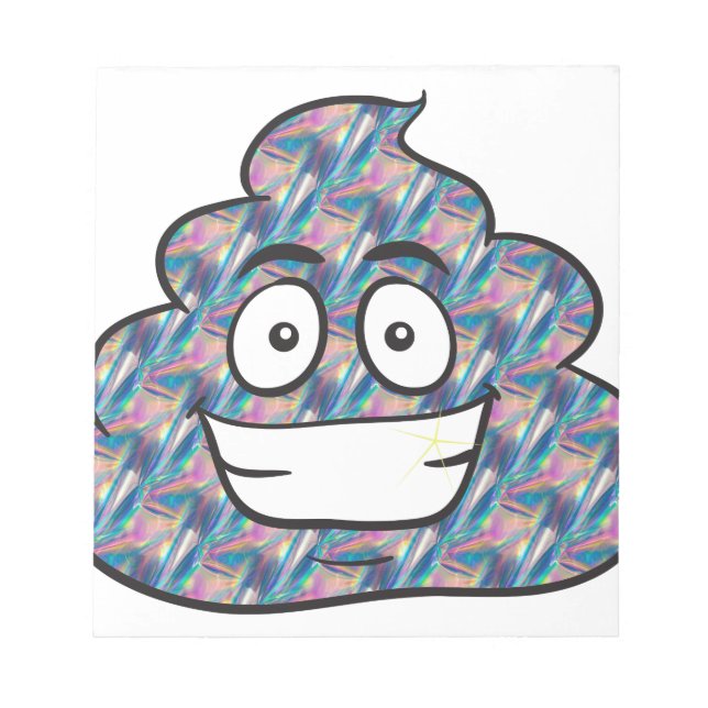 Bloc De Notas emoji de caca holográfica (Frente)