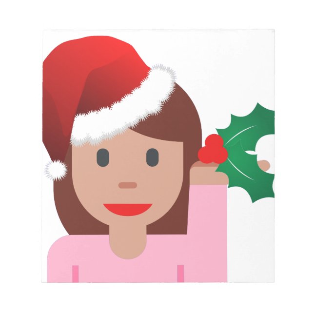 Bloc De Notas emoji de chica de información de navidad (Frente)