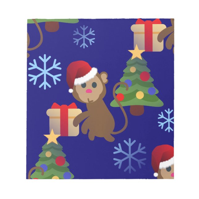 Bloc De Notas emoji de monos navidades santa (Frente)