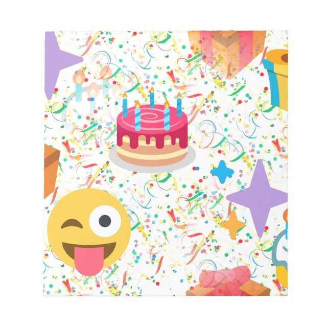 Bloc De Notas emoji feliz de cumpleaños (Frente)