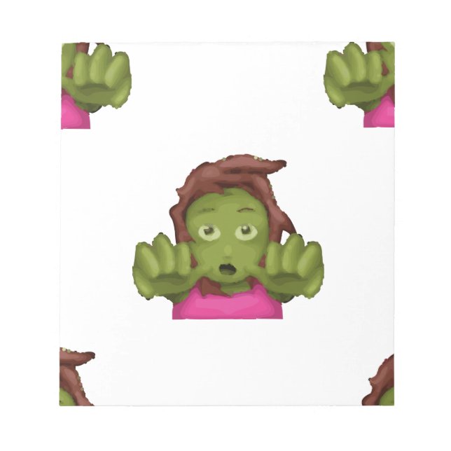 Bloc De Notas emoji mujer zombie (Frente)