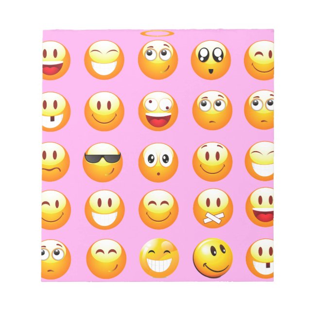 Bloc De Notas emoji rosa pastel (Frente)