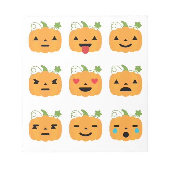 Bloc De Notas emojis de calabaza de halloween (Frente)