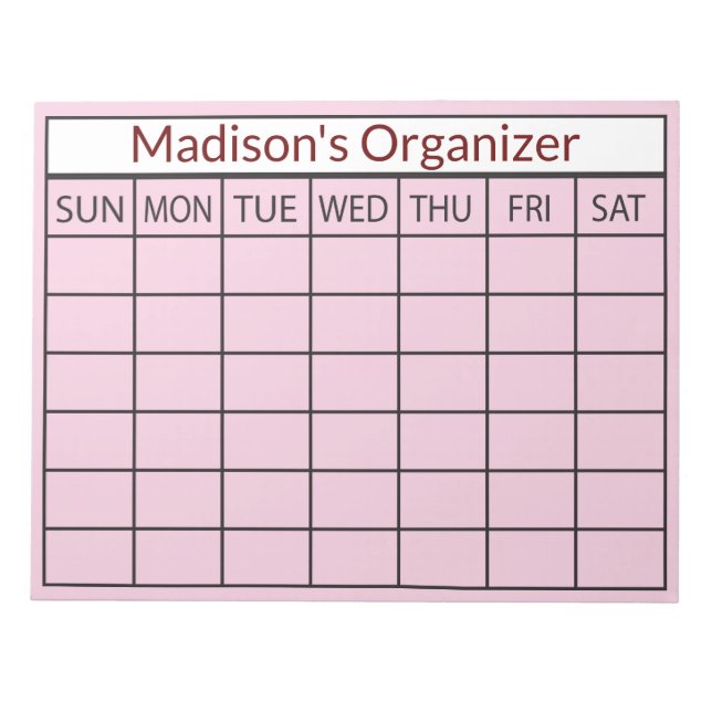 Bloc De Notas Empresa de planificación mensual (Frente)