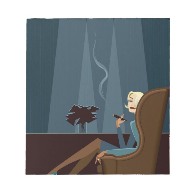 Bloc De Notas Empresaria fumando cigarro (Frente)