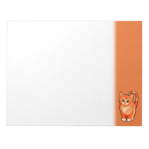 Bloc de notas en blanco con diseño de gatito ginge