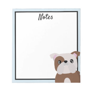 Bloc de notas en blanco de Bulldog en inglés