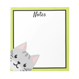 Bloc de notas en blanco gris Tabby Cat