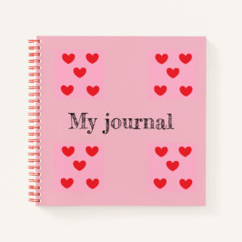 bloc de notas en espiral del diario Hearts