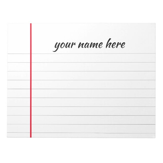 Bloc de notas en línea personalizado (Frente)