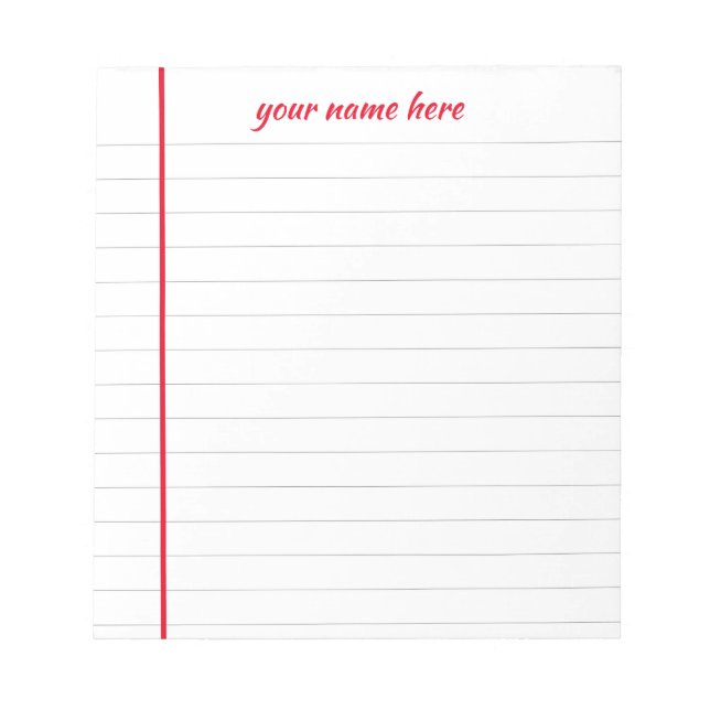Bloc de notas en línea personalizado (Frente)