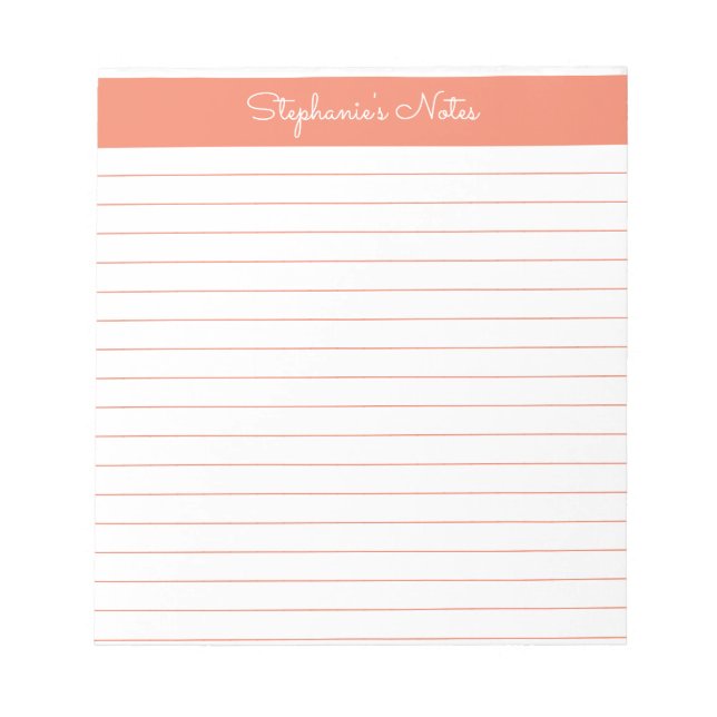 Bloc de notas en línea personalizado simple Naranj (Frente)