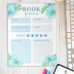 Bloc De Notas Encantadora revisión de libros florales de acuarel<br><div class="desc">Desate tus conocimientos literarios con este exquisito boletín de revisión de libros de personalizable. Enmarcado por una encantadora impresión floral, este bloc de notas es una fusión de funcionalidad y estética. La impresión cuenta con una variedad de flores florecientes en tonos azul claro y hojas verdes exuberantes, que le dan...</div>